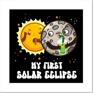 My First Solar Eclipse Totality Cute April 8 2024 Funny Moon Kids Posters and Art